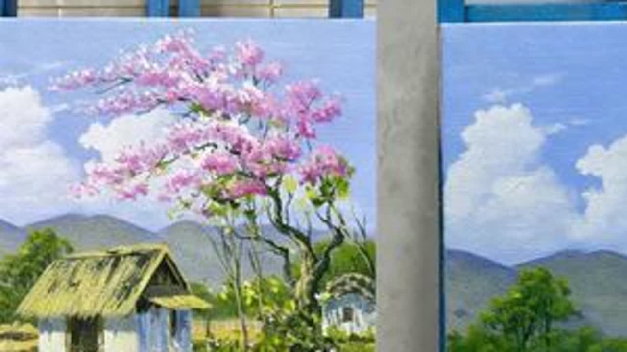 丙烯画零基础油画画画真的很难吗手绘画室日常零基础学画画- YouTube