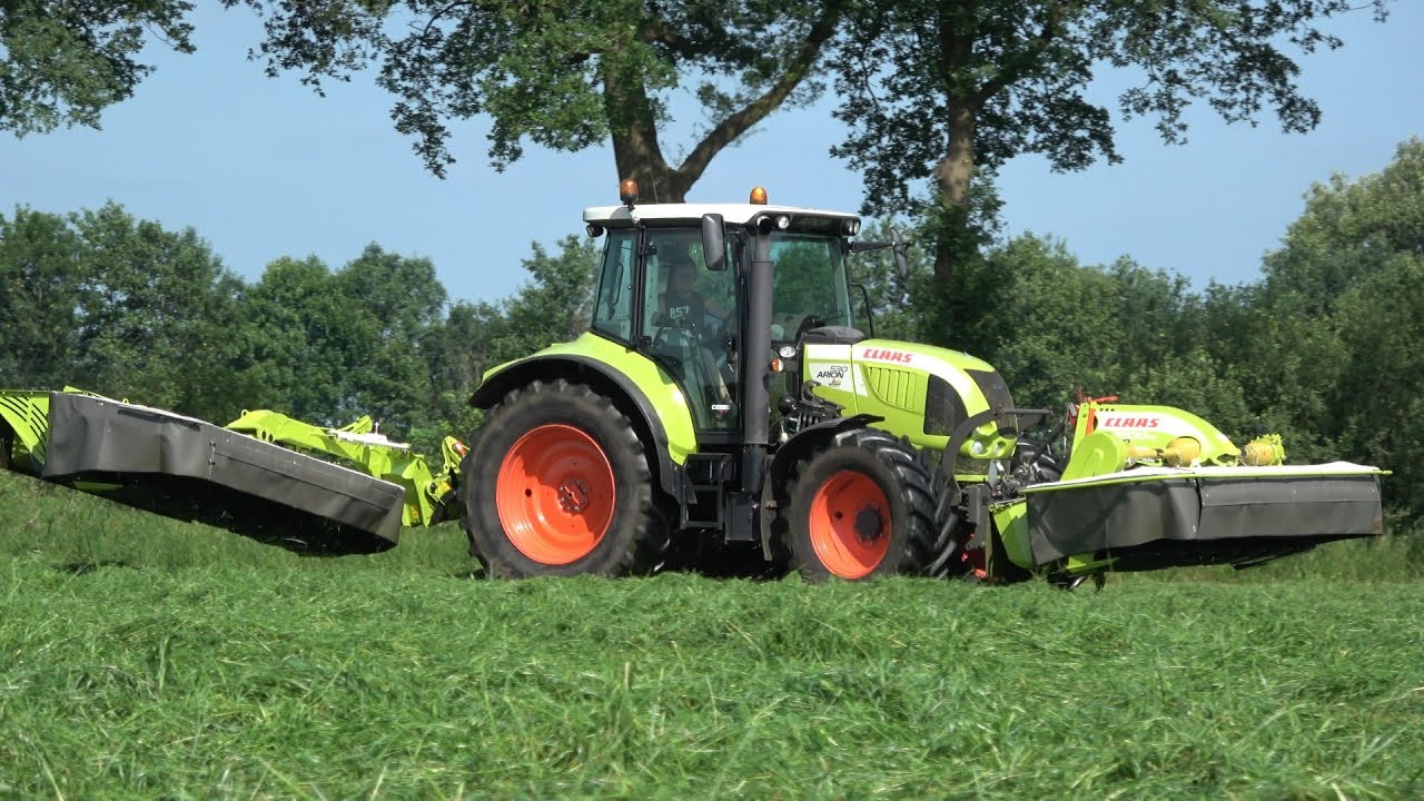 2e Snede maaien met Claas Arion 530 en 2 nieuwe Claas Disco 3200 maaiers (2018)