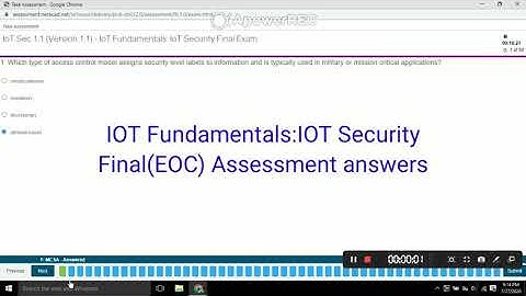 IOT Fundamentals-IOT Security Final(EOC) Assessment answers