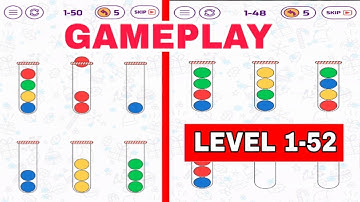 Bubble Sort Color Puzzle Gameplay: Levels 1-52 , Walkthrough