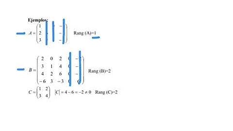 Video . Calculo del rango de una matriz.