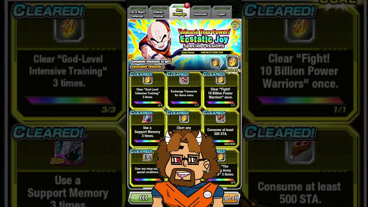 KRILLINS ECSTATIC JOY PANEL MISSIONS !!! #dokkan #anime #dragonball