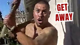 Insane Man Fleeing from Police Tries to Attack Them with Shovel... Ends Badly!