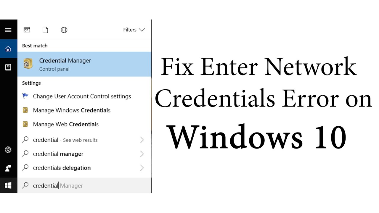 Fix Enter Network Credentials Error on Windows 10