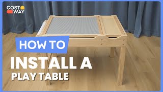How to Install the Kids Multi Activity Play Table Wooden Building Block Desk | UY10024 #costway #how