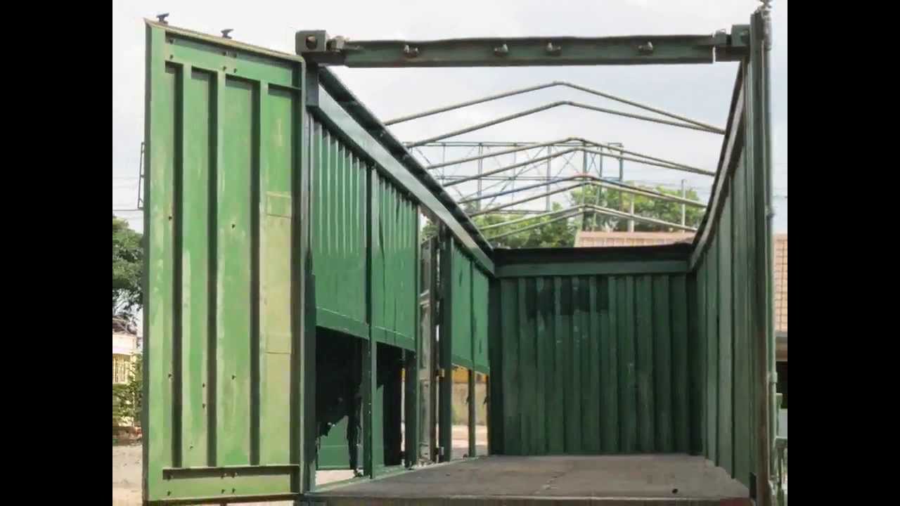 Container 40 feet Opentop, container mở nóc, vách - YouTube