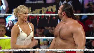 FULL SEGMENT: 1080pHD WWE RAW 08/10/15 Lana &amp; Summer Rae Ringside Fight (Summer Rae Attacks Lana)