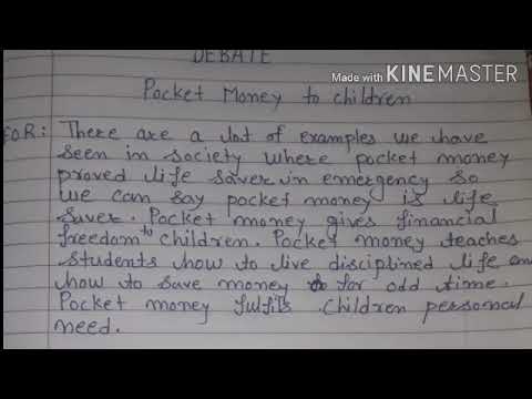 Debate On Pocket Money To Children