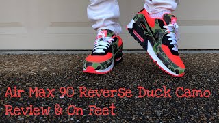 Air Max 90 Reverse Duck Camo Review \u0026 On Feet - YouTube