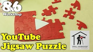 YouTube Play Button Jigsaw Puzzle. A Scroll Saw project for the Small Workshop Makers Challenge 2018
