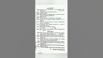 #Programming C  Diploma 3rd semester paper 2022 #hsbte #polytechnic #computerengineering