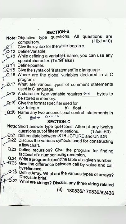 #Programming C Diploma 3rd semester paper 2022 #hsbte #polytechnic # ...