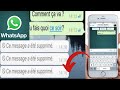 Whatsapp iphonecomment lire les messages supprims de whatsapp sur iphone  ios   apple