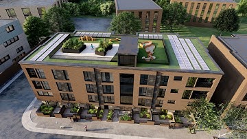 Exterior 3D flythrough for upcoming residential development in London, United Kingdom