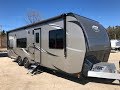 2019 ATC Toy Hauler 28 front bedroom pewter color with black trim