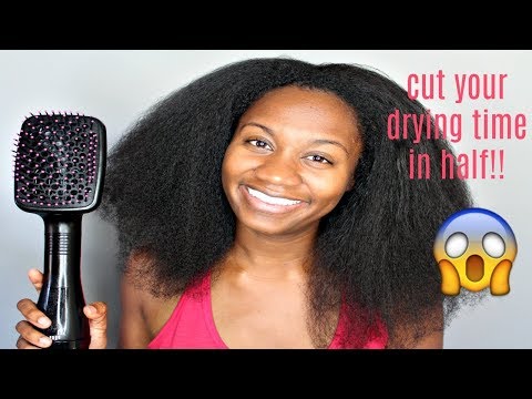 I BLOW DRIED MY NATURAL HAIR IN 20 MIN | REVLON PADDLE BRUSH HAIR DRYER