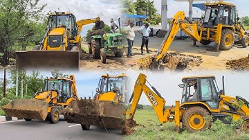 JCB 3DX Backhoe Loader Full Working in Field | Powerful Digging, Leveling and Loading Work Action