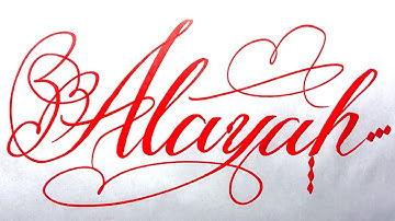 Alayah Name Signature Calligraphy Status | #moderncalligraphy #cursive #YearofYou #alayah @Alayah