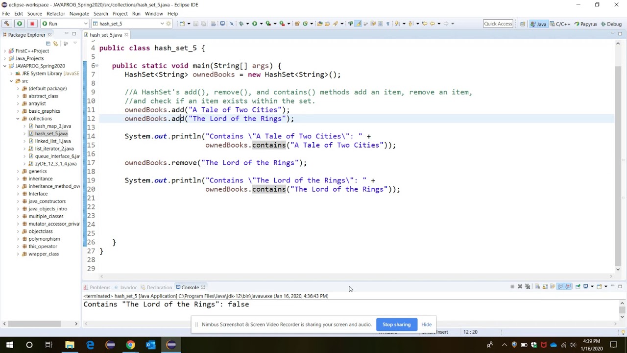 Hash Set - Collections - YouTube