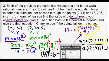 Algebra 2 Exponential Functions Lesson 4 Finding Equations of Exponential Functions HW Review Part 3