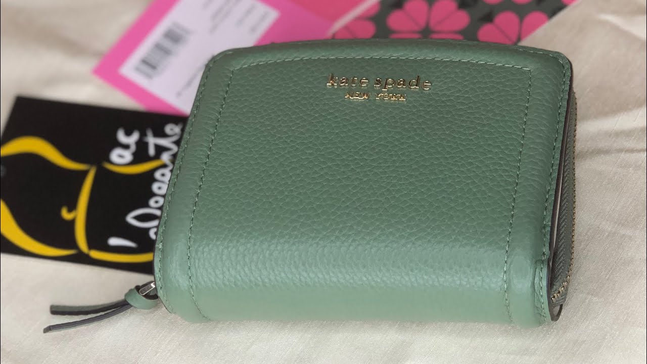 Kate Spade RETAIL Knott small wallet Romaine + currencies that fits -  YouTube