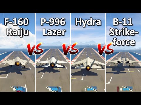 видео: F-160 Raiju Vs Lazer Vs Hydra Vs B-11 - Which is Best? GTA online San Andreas Mercenaries Update