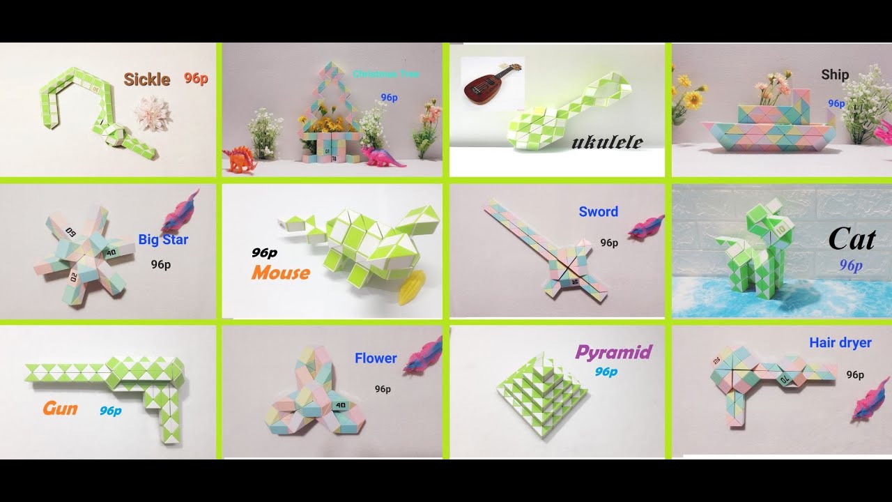 100 Shapes Of Rubik's Twist / Magic Ruler 96 Pieces (From 1 To 100)