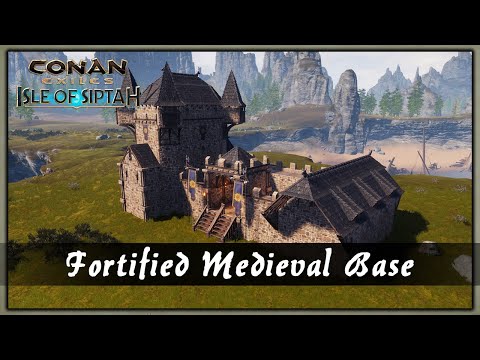 HOW TO BUILD A FORTIFIED MEDIEVAL BASE - [SPEED BUILD] - CONAN EXILES