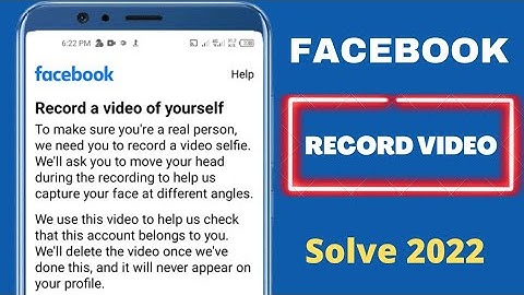 How to solved record a video off yourself | Facebook video selfie verification 2022