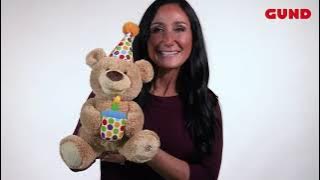 GUND Happy Birthday Teddy Bear Bear Animated Plush Toy, Glow-in-The-Dark Singing Stuffed Animal
