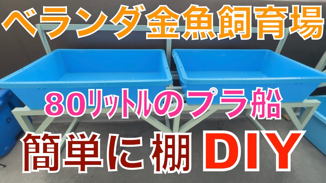 自宅ベランダの金魚飼育スペースで棚を作りました。＃金魚＃ベランダ