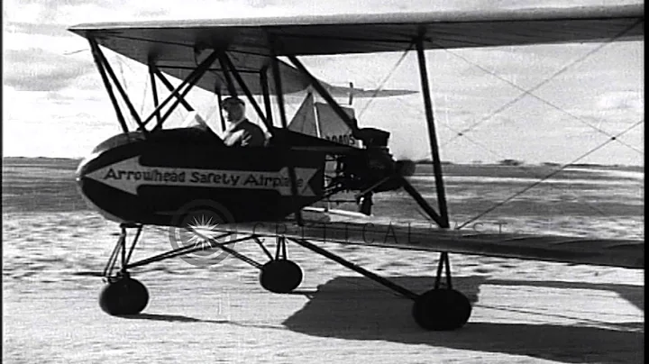 Arrowhead Safety Plane of 1930's flying in the air. HD Stock Footage