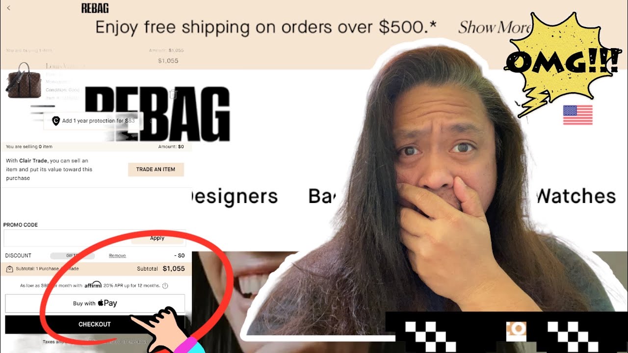 I accidentally click checkout in Rebag website 😒