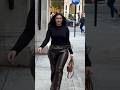 Black Fitted Turtleneck with Brown Leather Flare Pants 🤎🖤#fashion #shorts #viral #fitness