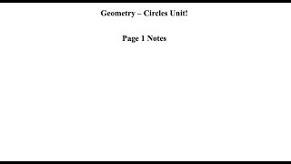 Geometry - Circles Notes page 1