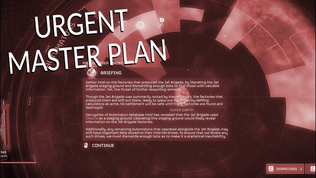Urgent Master Plan! - All helldivers to Choohe - New major order # ...