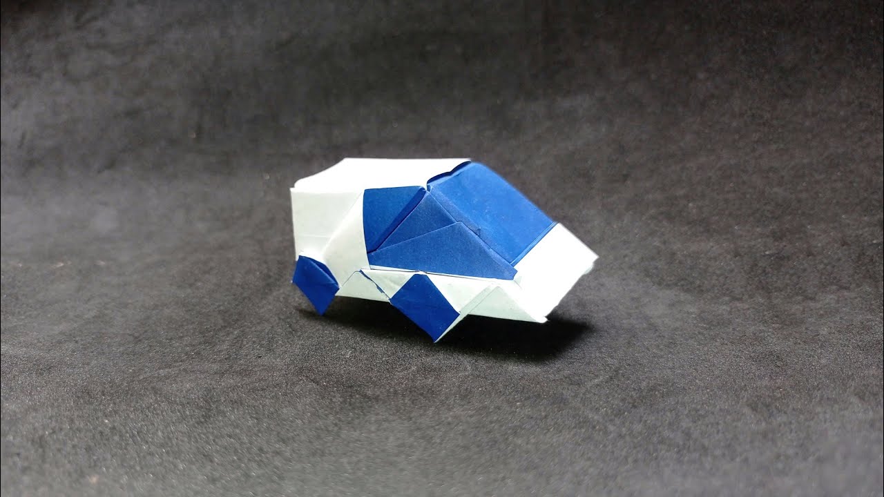 3D origami] Simple! How to fold origami car from only a single