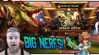 HUGE HUNTER NERFS! SMITE TALONS OF TYRANNY PATCH NOTES! | Incon