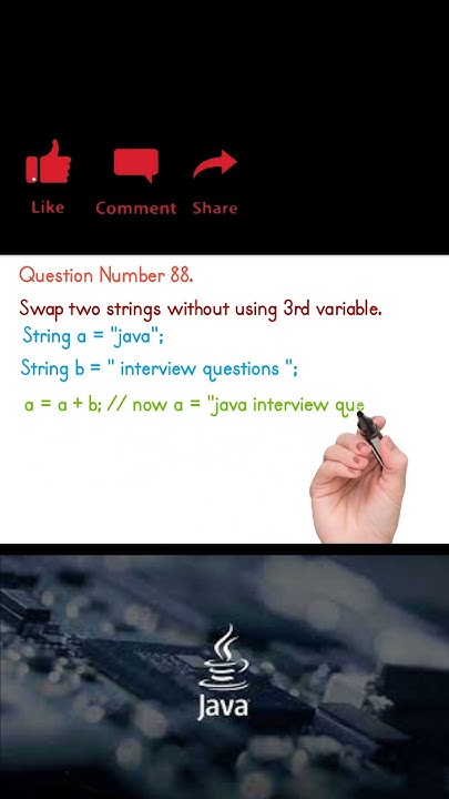 88. Swap two strings without using 3rd variable in java # ...