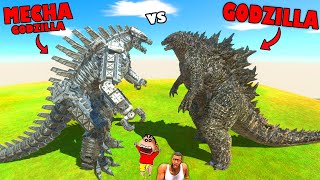 GODZILLA vs MECHA GODZILLA in Animal Revolt Battle Simulator with SHINCHAN and CHOP