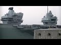 HMS Prince of Wales leaving Portsmouth Harbour 30/04/2021