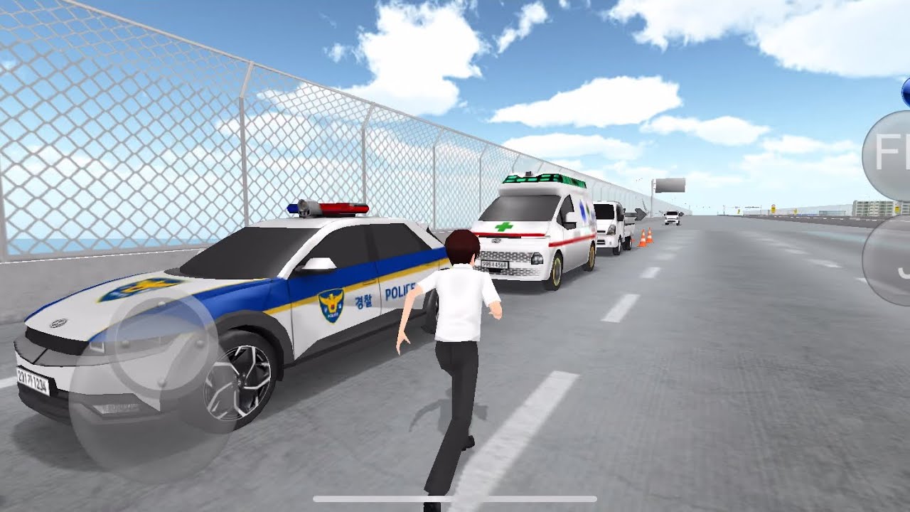 Ride a Police car in airport in 3D driving class 