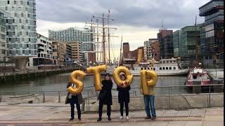 Golden Balloons in Hamburg, Germany - Stop at Magellan Terrassen