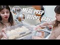 Prepping 3 weeks of made freezer meals before baby