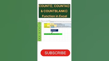 COUNT(), COUNTA() & COUNTBLANK() Function in Excel#Excel#excelformula#exceltutorial#shorts#viral