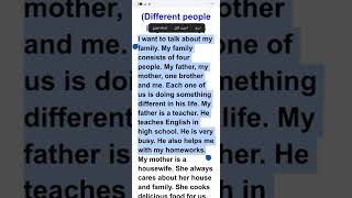 برجراف وتعبير عن أفراد عائلتك الصف الثاني الإعدادي Paragraph about different people in your family