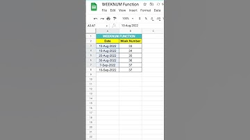 1 Minute Google Sheets | Week Number Function in Google Sheets | WEEKNUM Function in Google Sheets