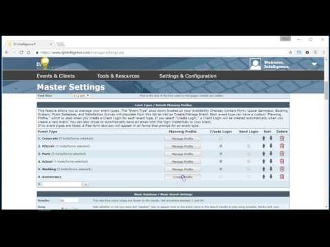 Creating Event Types and Planning Profiles in DJ Intelligence / Event Intelligence