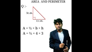 Sainik school preparation / Maths / Class 6/Area and perimeter / Area of right angle triangle #short