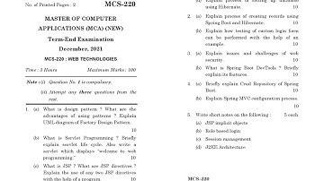 MCS - 220   December 2021 Question Paper